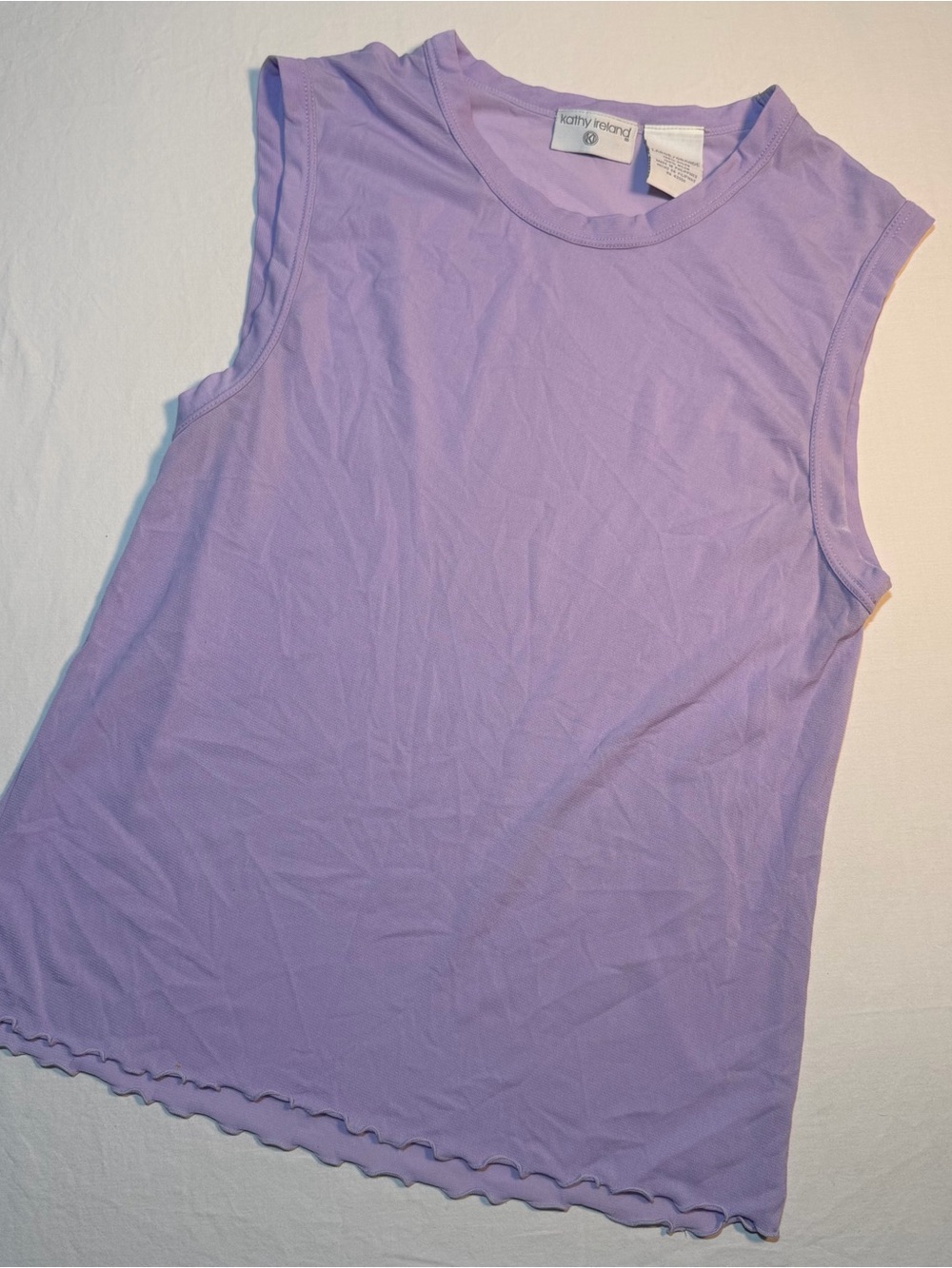 Kathy Ireland Lilac Sleeveless Sheer Tank
